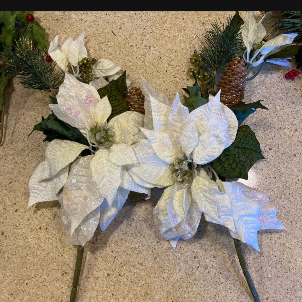 Christmas Holiday Picks Sprays Wired‎ Garland Berry Flower Holly Spruce Various